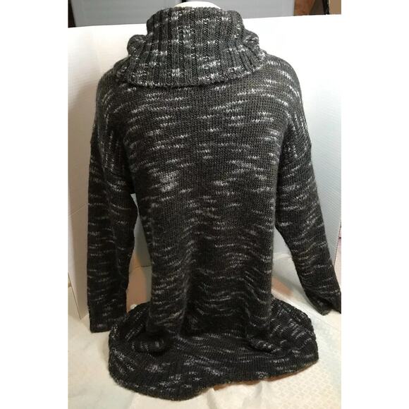 American Eagle Turtleneck Cable Knit Wool Blend Sweater Gray Size L Women Long - Picture 2 of 6